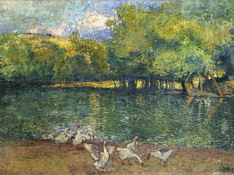 1881-Nikola Petrov - Fiume Erma vicino alla città di Tran